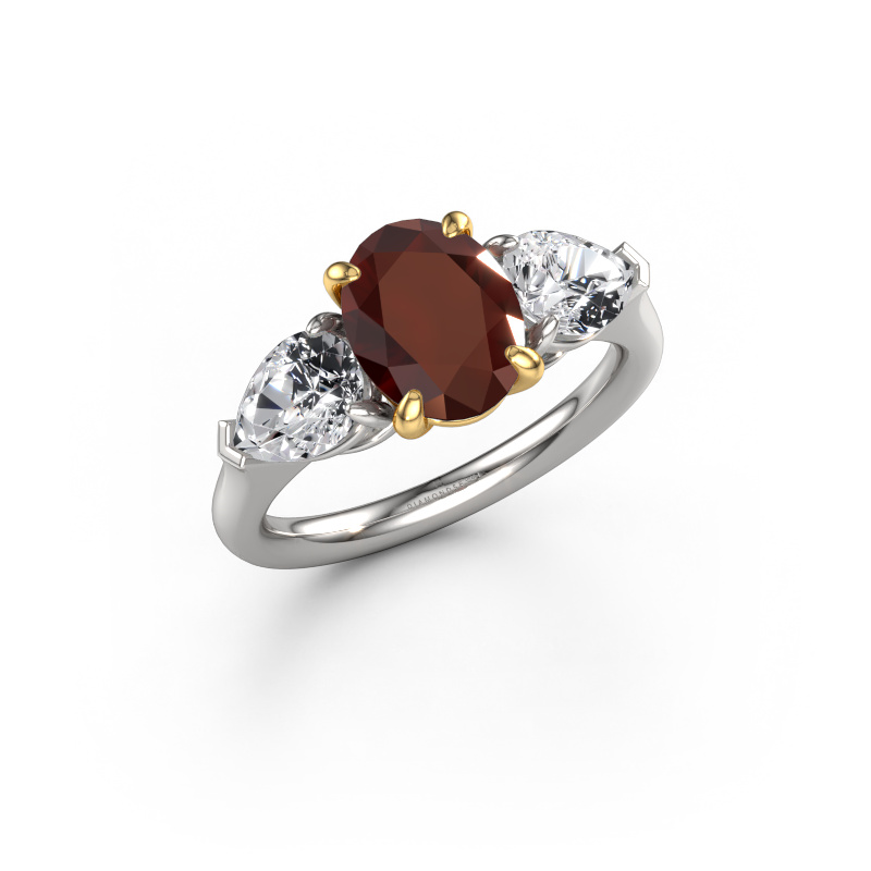 Image of Engagement ring Carma OVL 585 white gold Garnet 9x7 mm