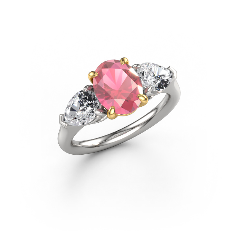 Image of Engagement ring Carma OVL 585 white gold Tourmaline pink 9x7 mm