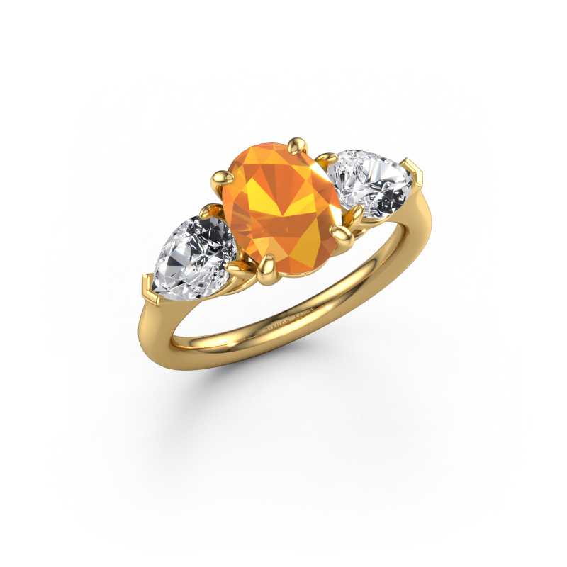 Image de Bague de fiançailles Carma OVL 585 or jaune Citrine 9x7 mm