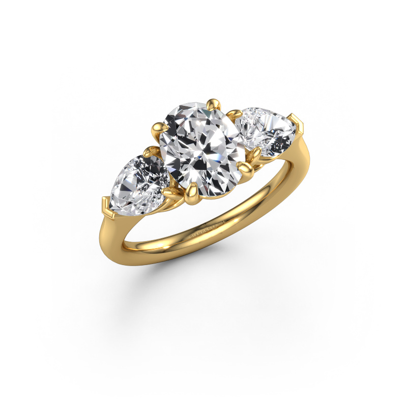 Image of Engagement ring Carma OVL 585 gold Lab grown diamond 3.10 crt