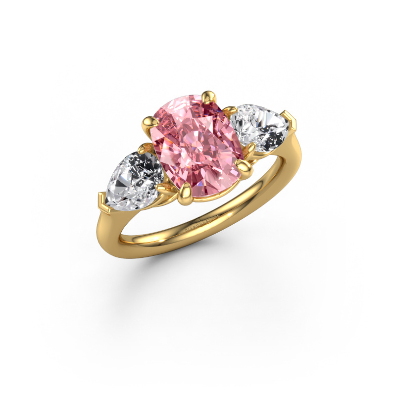 Image of Engagement ring Carma CSH 585 gold Pink lab grown diamond 9.7x7.2 mm