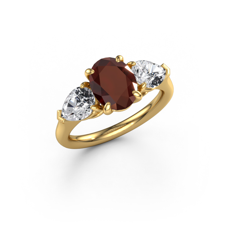 Image of Engagement ring Carma OVL 585 gold Garnet 9x7 mm