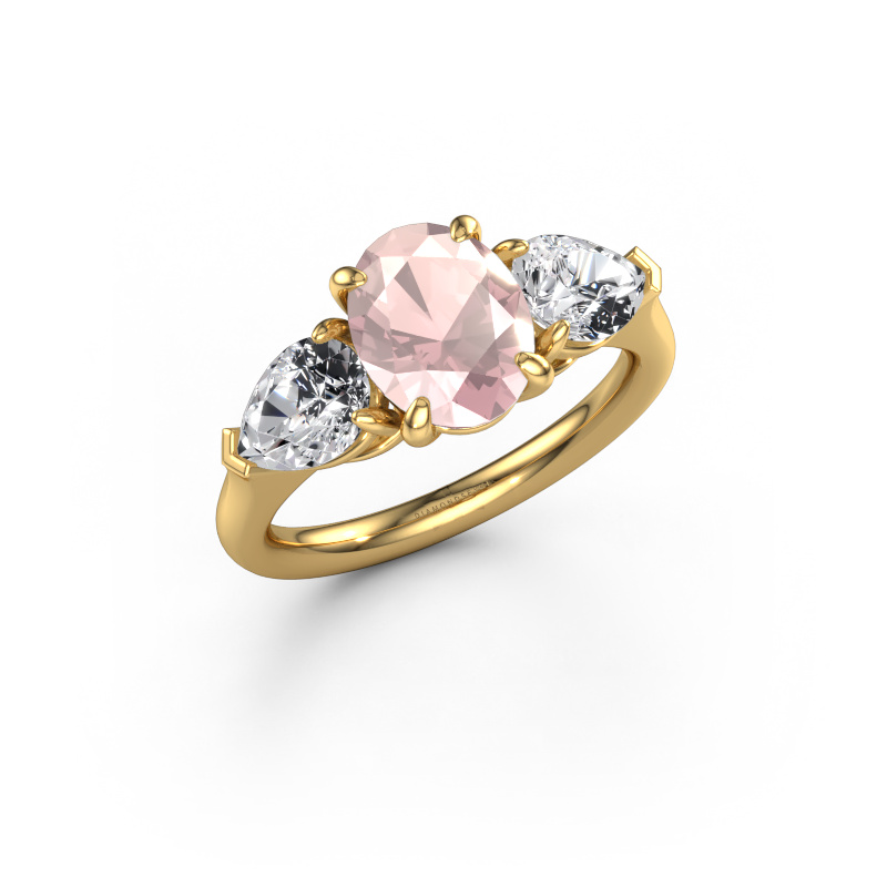 Image of Engagement ring Carma OVL 585 gold Morganite champagne 9x7 mm