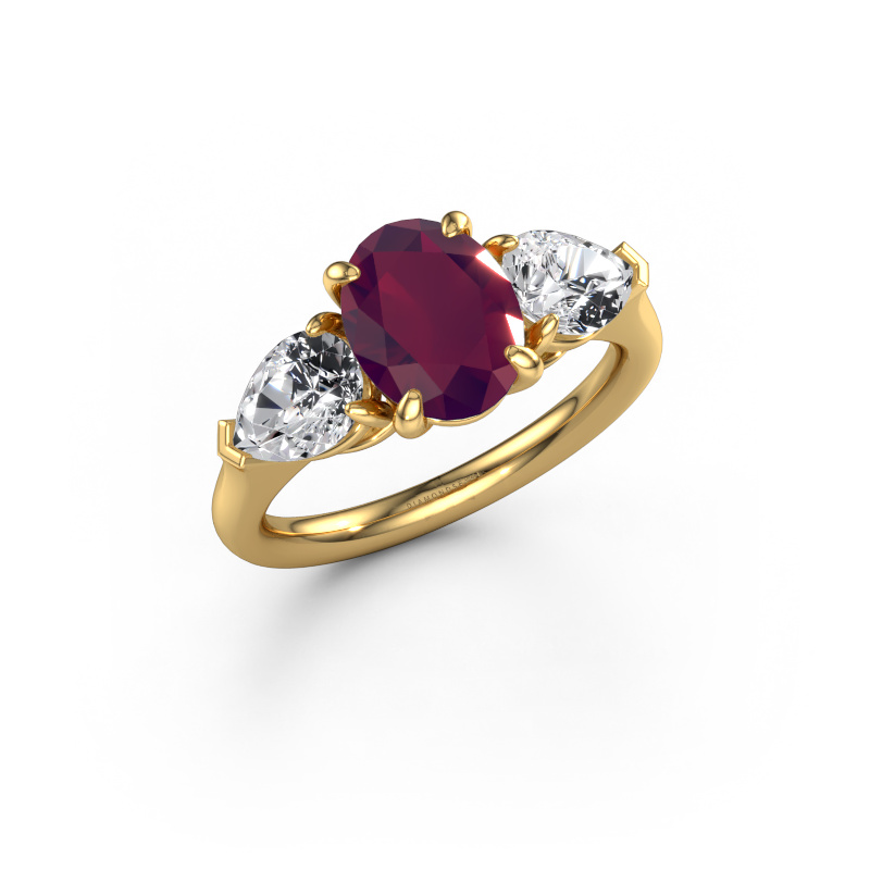Bild von Verlobungsring Carma OVL 585 Gold Rhodolit 9x7 mm