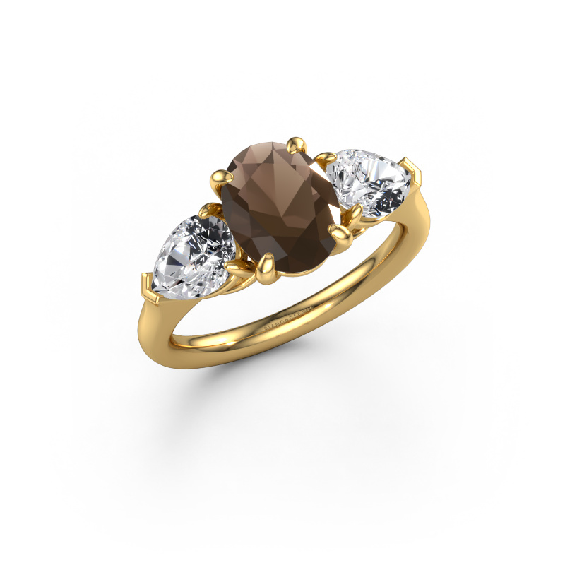 Afbeelding van Verlovingsring Carma OVL 585 goud Rookkwarts 9x7 mm