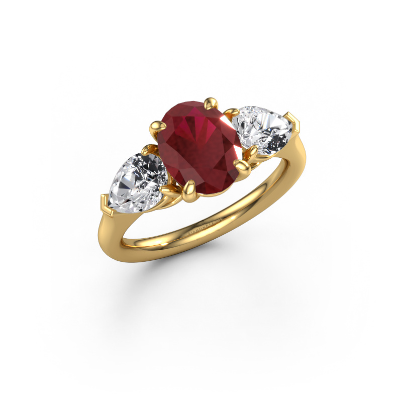Bild von Verlobungsring Carma OVL 585 Gold Rubin 9x7 mm