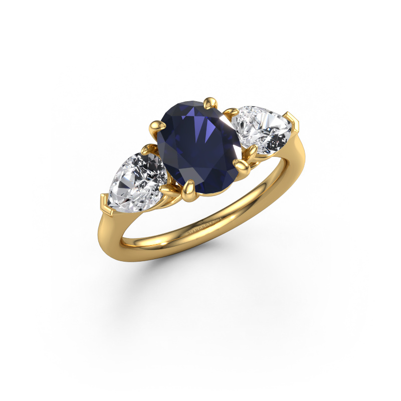 Bild von Verlobungsring Carma OVL 585 Gold Saphir 9x7 mm