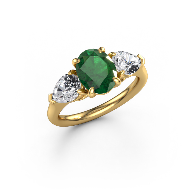 Bild von Verlobungsring Carma OVL 585 Gold Smaragd 9x7 mm