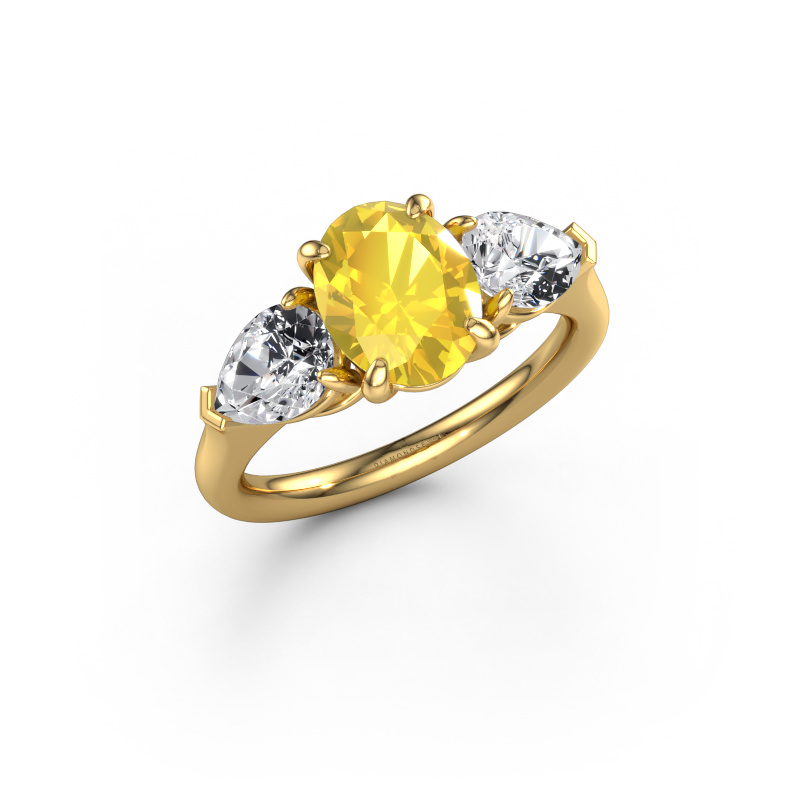 Bild von Verlobungsring Carma OVL 585 Gold Gelb Saphir 9x7 mm