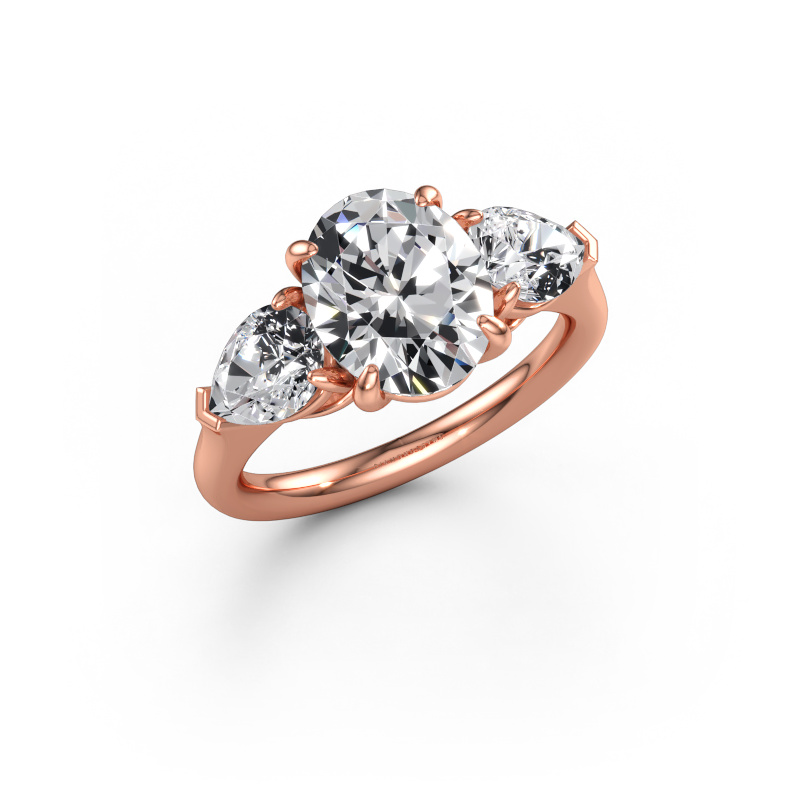 Immagine di Anello di fidanzamento Carma OVL 585 oro rosa Diamante lab grown 4.00 crt