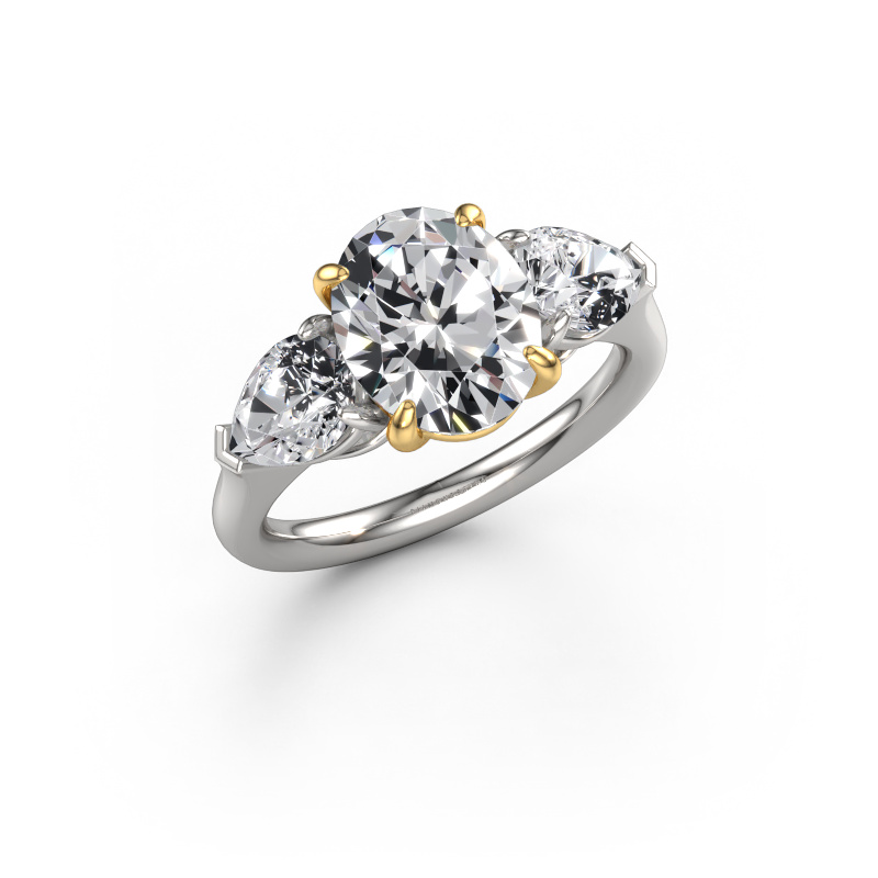 Image of Engagement ring Carma OVL 585 white gold Lab-grown diamond 4.00 crt
