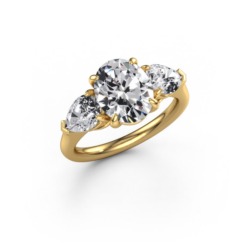 Image of Engagement ring Carma OVL 585 gold Lab grown diamond 4.00 crt