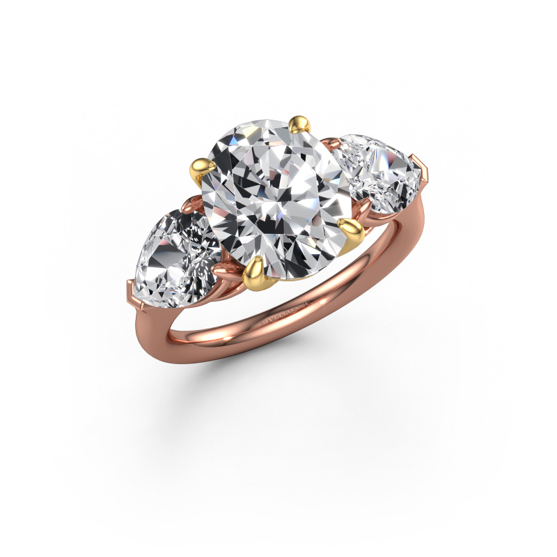 Afbeelding van Verlovingsring Carma OVL 585 rosé goud Lab-grown diamant 5.85 crt