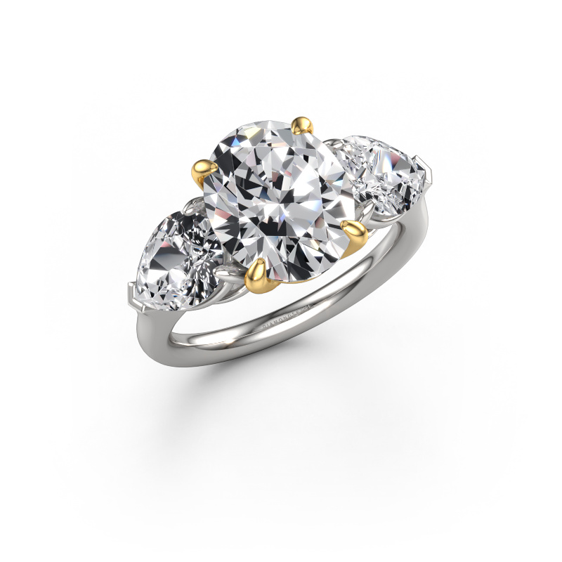 Image of Engagement ring Carma OVL 585 white gold Lab-grown diamond 5.85 crt