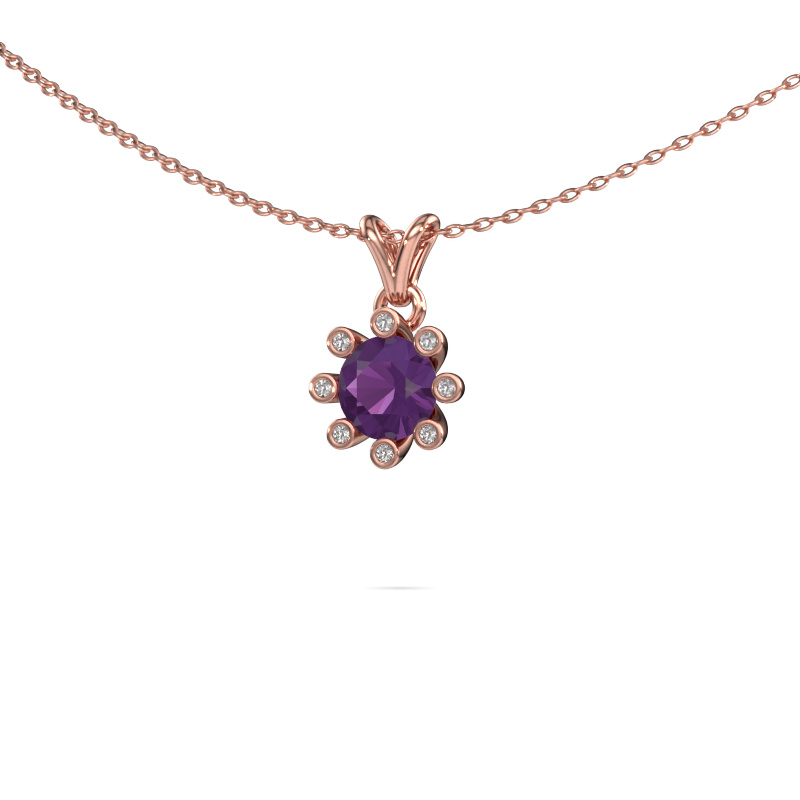 Image of Pendant Carola 3 585 rose gold Amethyst 6 mm