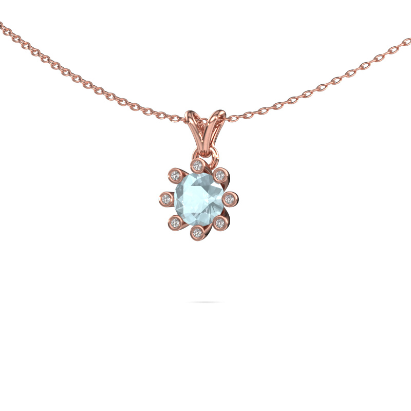 Image of Pendant Carola 3 585 rose gold Aquamarine 6 mm