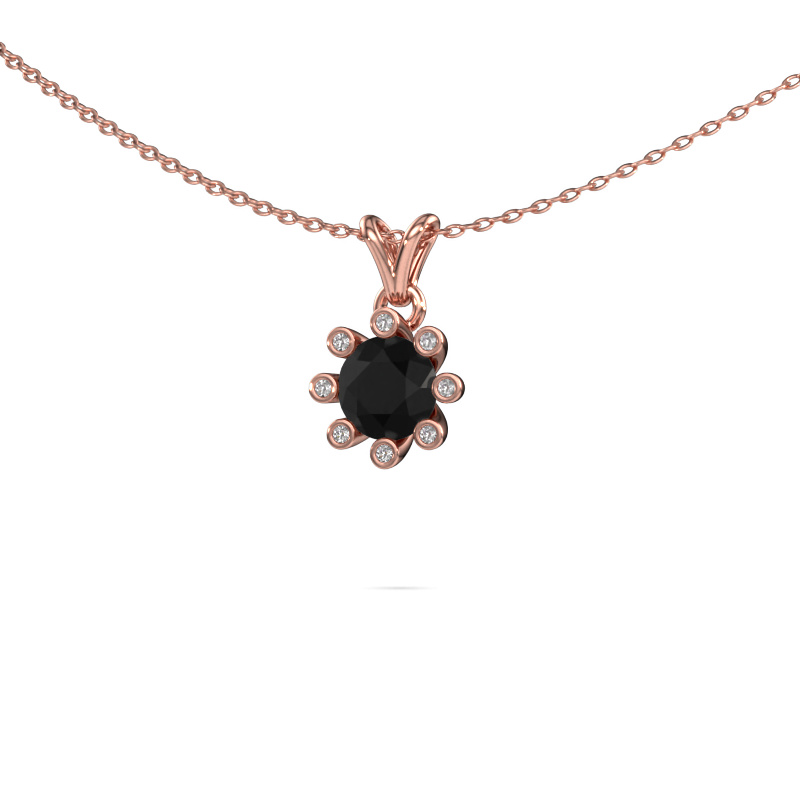 Bild von Anhänger Carola 3 585 Roségold Schwarz Diamant 1.00 crt