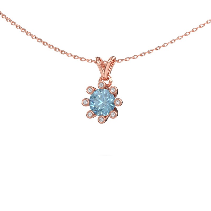 Bild av Hänge Carola 3 585 roséguld Blå labbodlad diamant 6 mm