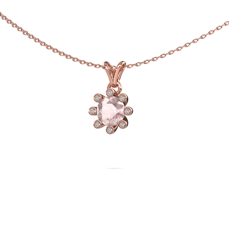 Image of Pendant Carola 3 585 rose gold Morganite champagne 6 mm