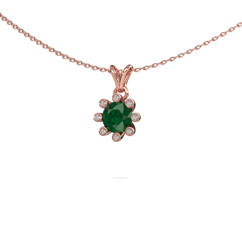 Image of Pendant Carola 3 585 rose gold Emerald 6 mm