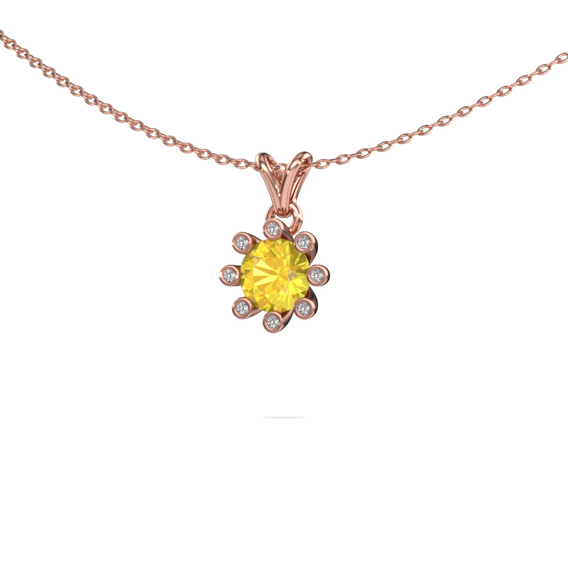 Image of Pendant Carola 3 585 rose gold Yellow sapphire 6 mm