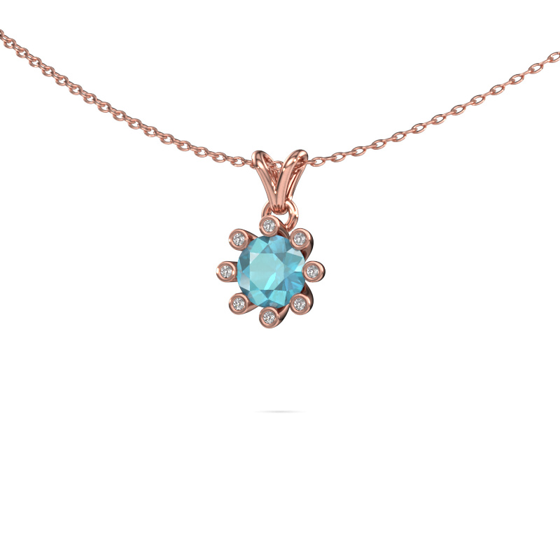Image of Pendant Carola 3 585 rose gold Blue topaz 6 mm