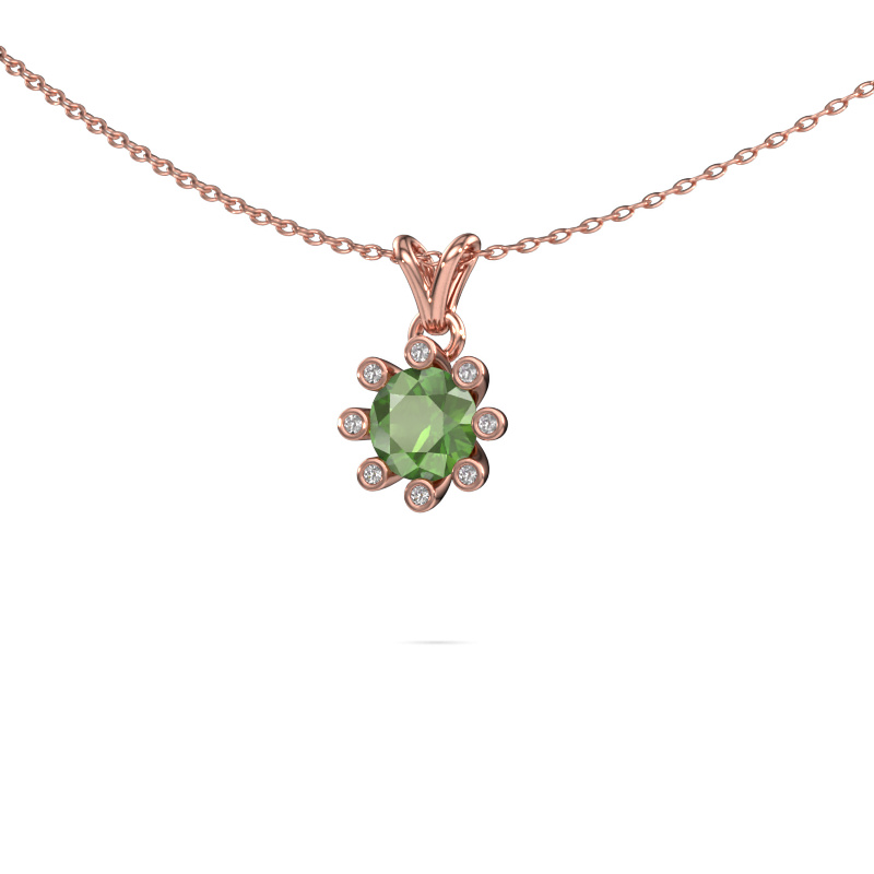 Image of Pendant Carola 3 585 rose gold Tourmaline green 6 mm