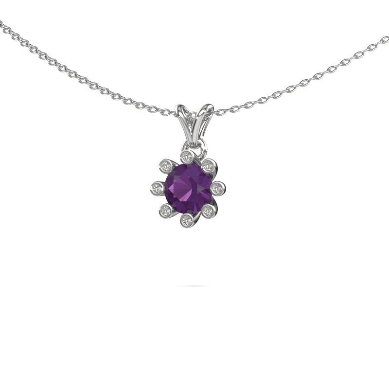 Bild von Anhänger Carola 3 585 Weißgold Amethyst 6 mm