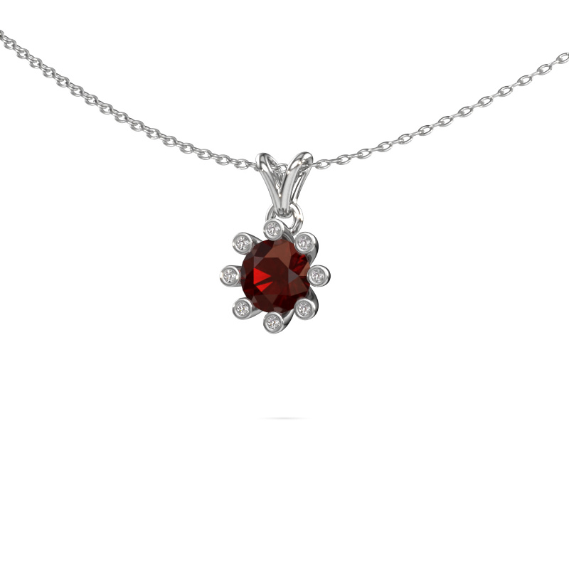 Image of Pendant Carola 3 585 white gold Garnet 6 mm
