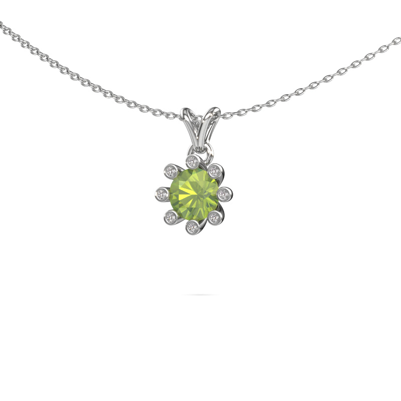 Image of Pendant Carola 3 585 white gold Peridot 6 mm