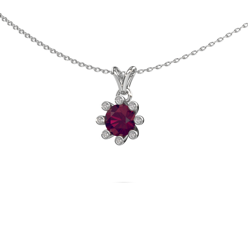 Image of Pendant Carola 3 585 white gold Rhodolite 6 mm