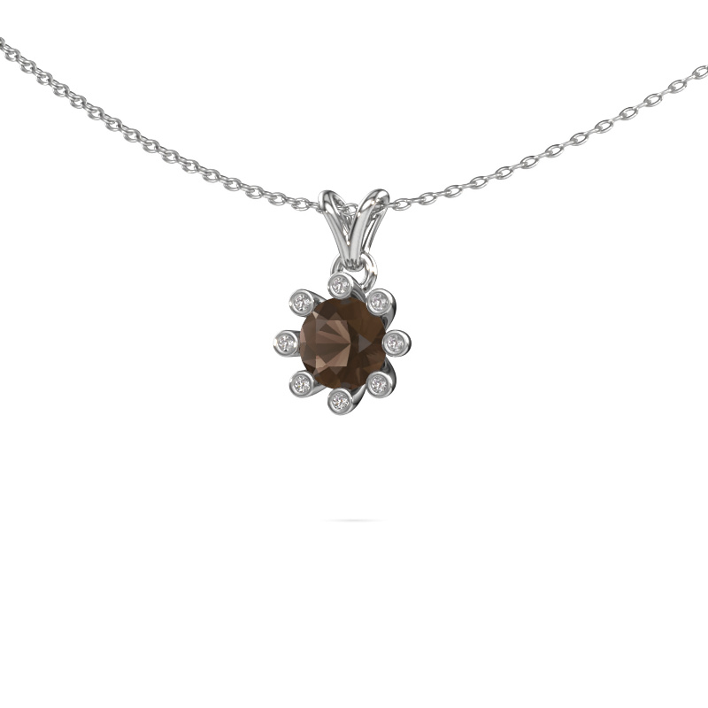 Image of Pendant Carola 3 585 white gold Smokey quartz 6 mm