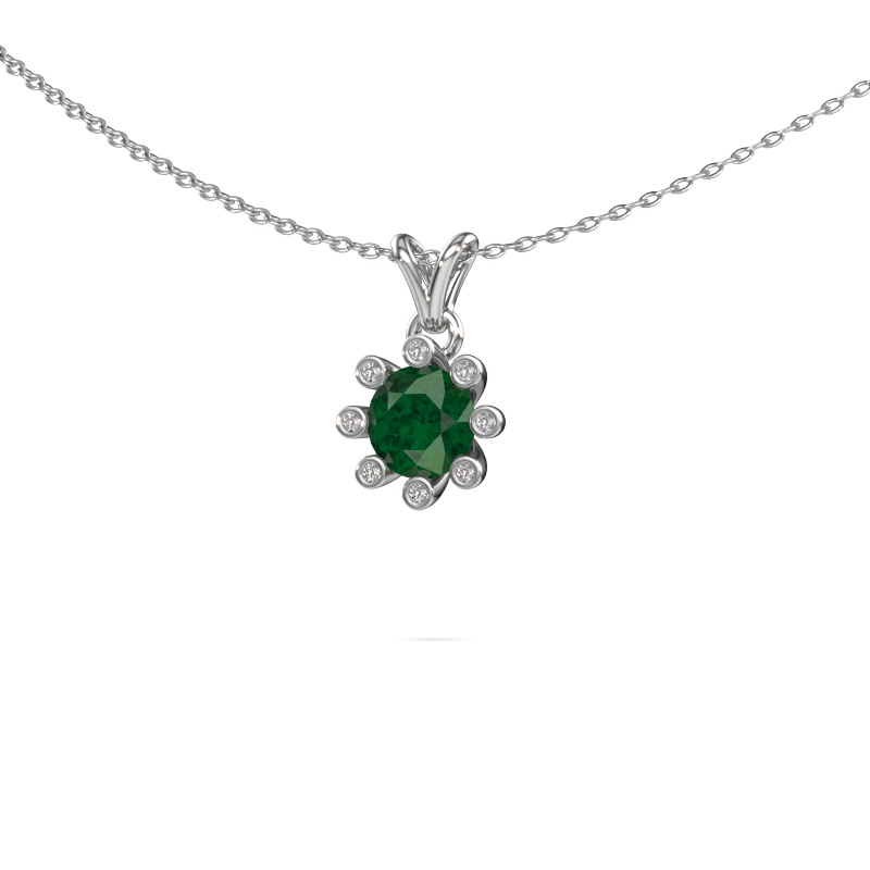 Image of Pendant Carola 3 950 platinum Emerald 6 mm