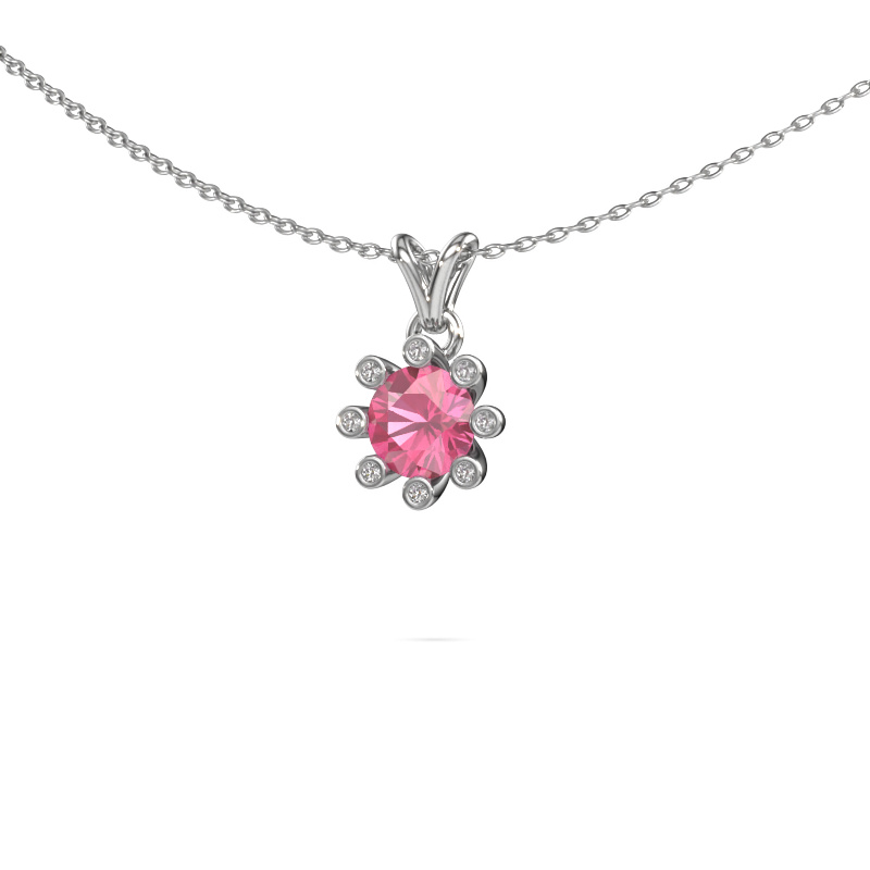 Image of Pendant Carola 3 585 white gold Pink sapphire 6 mm