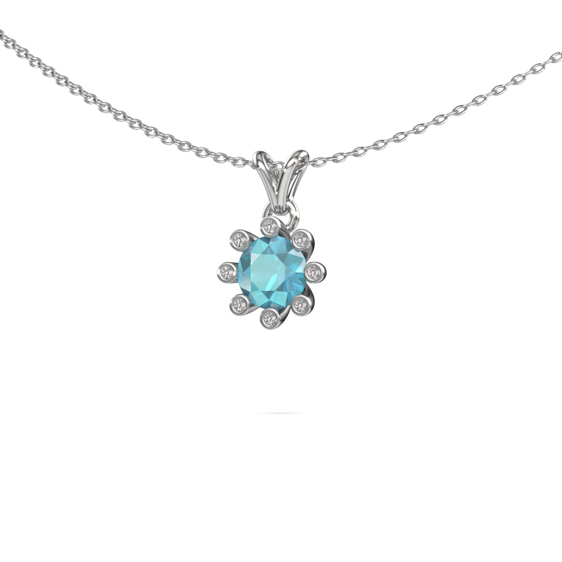 Image of Pendant Carola 3 950 platinum Blue topaz 6 mm