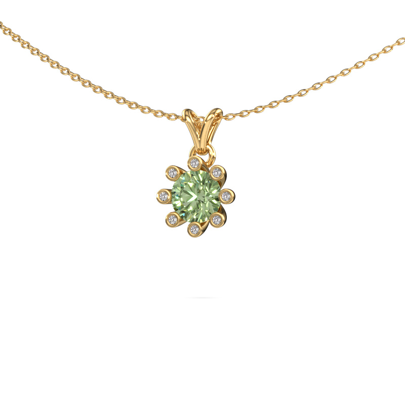 Image of Pendant Carola 3 585 gold Green lab grown diamond 6 mm