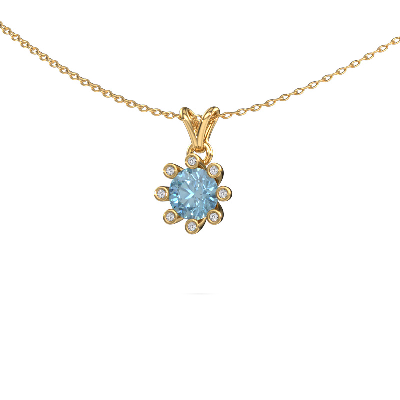 Image of Pendant Carola 3 585 gold Blue lab grown diamond 6 mm