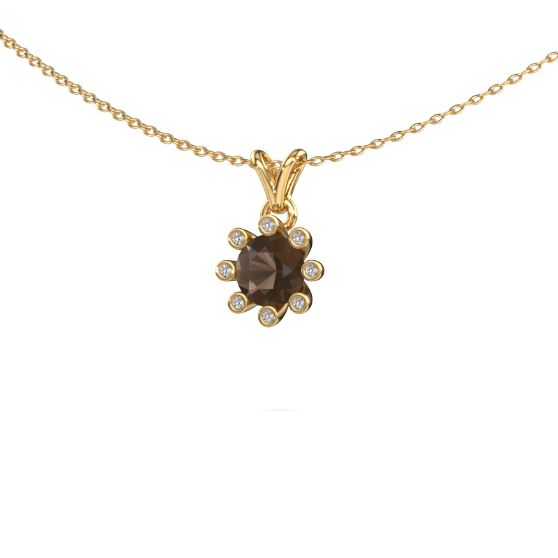 Image of Pendant Carola 3 585 gold Smokey quartz 6 mm