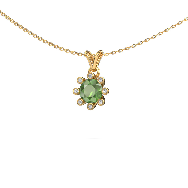 Image de Pendentif Carola 3 585 or jaune Vert tourmaline 6 mm