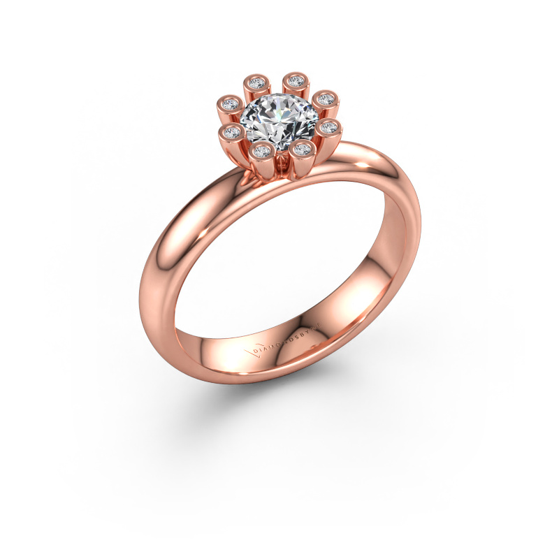 Immagine di Anello Carola 3 585 oro rosa Diamante 0.54 crt