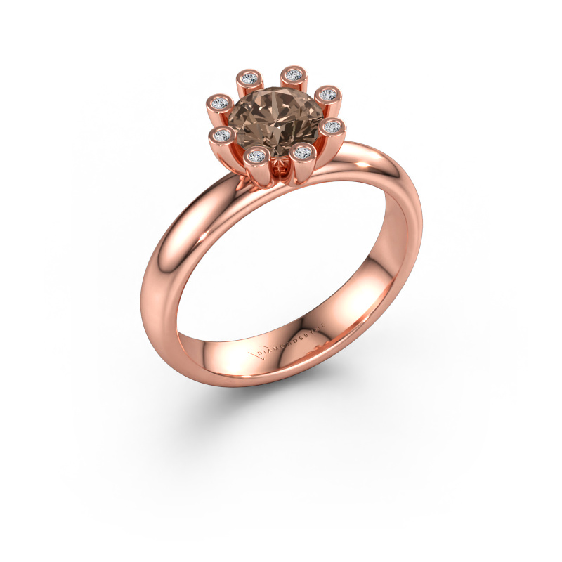 Immagine di Anello Carola 3 585 oro rosa Diamante marrone 0.84 crt