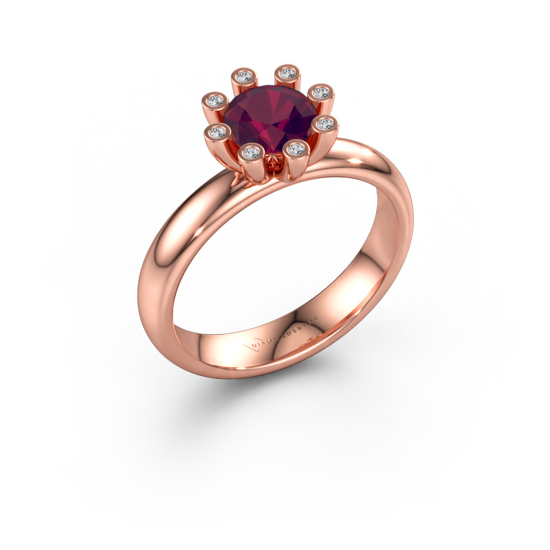 Immagine di Anello Carola 3 585 oro rosa Rodolite 6 mm