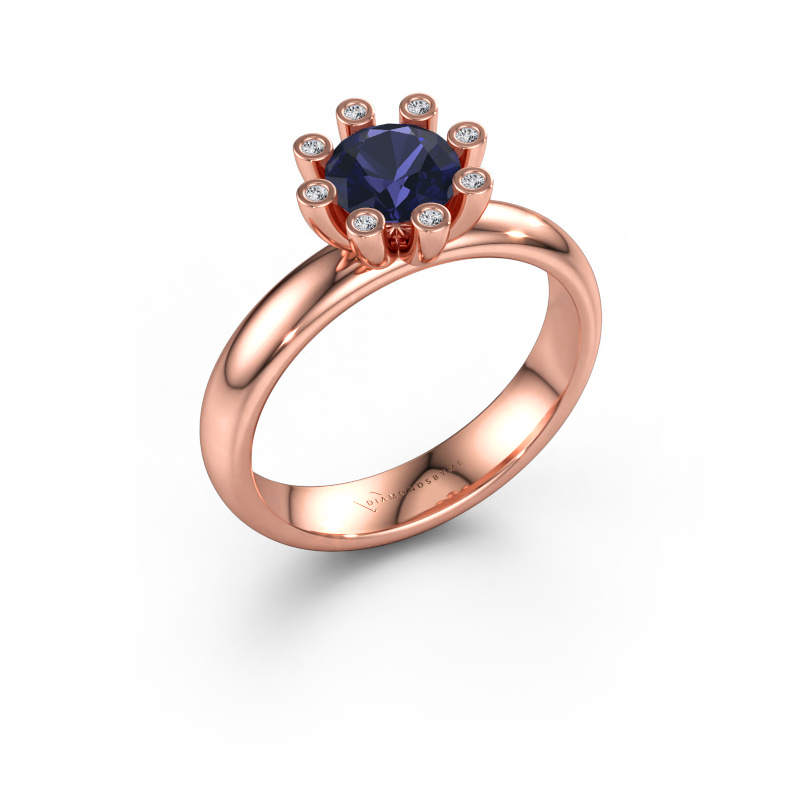 Immagine di Anello Carola 3 585 oro rosa Zaffiro 6 mm