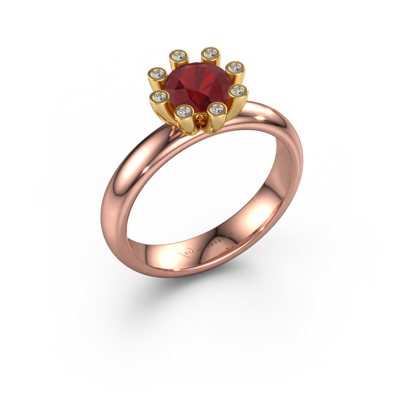 Image of Ring Carola 3 585 rose gold Ruby 6 mm