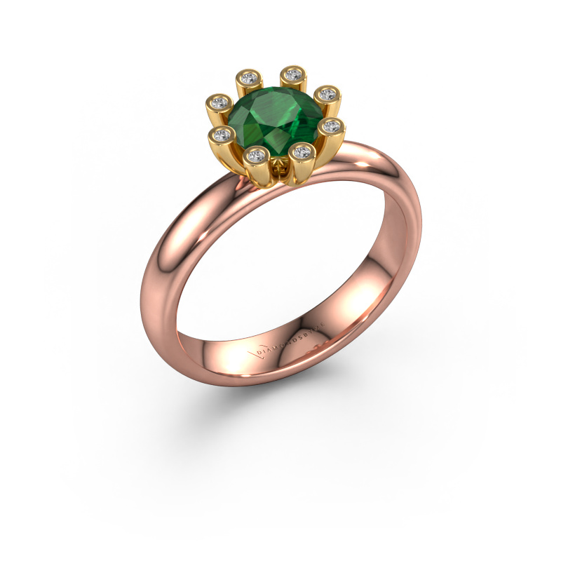 Image of Ring Carola 3 585 rose gold Emerald 6 mm