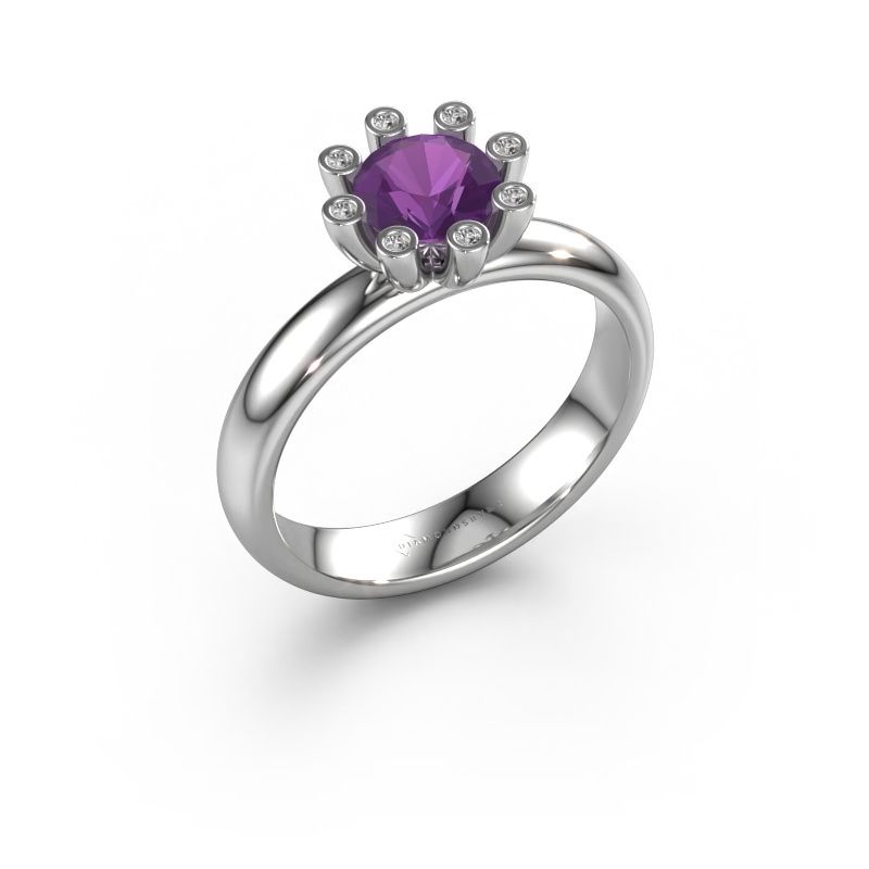 Image of Ring Carola 3 950 platinum Amethyst 6 mm