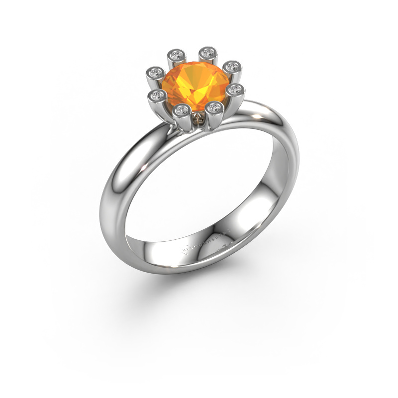 Image of Ring Carola 3 950 platinum Citrin 6 mm