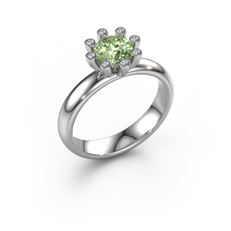 Image of Ring Carola 3 950 platinum Green lab grown diamond 6 mm