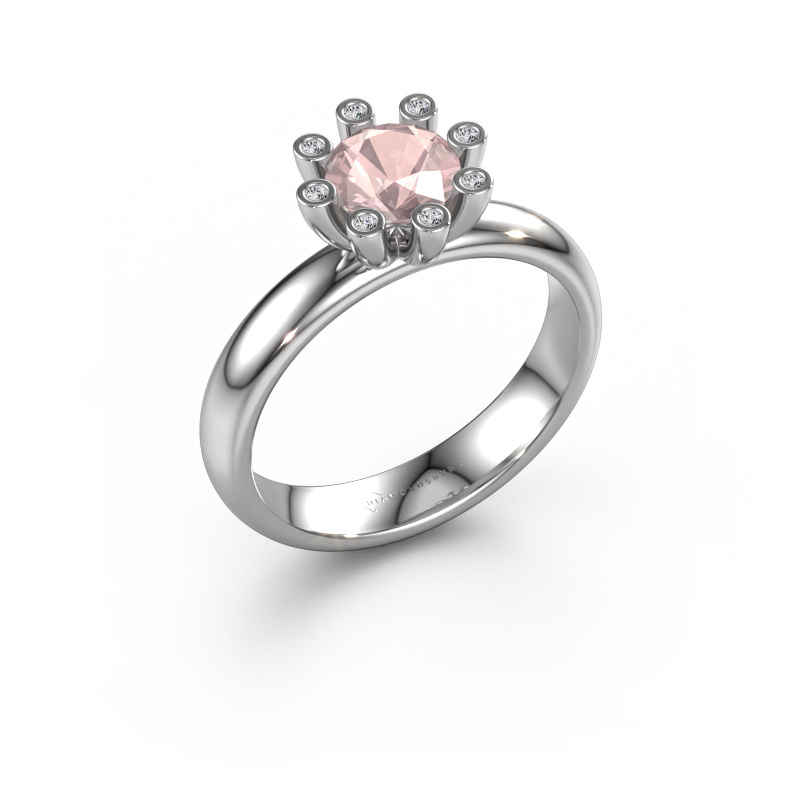 Image of Ring Carola 3 950 platinum Morganite champagne 6 mm