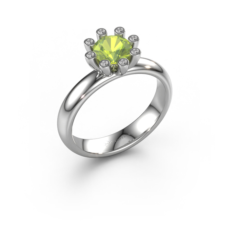 Bild von Ring Carola 3 950 Platin Peridot 6 mm